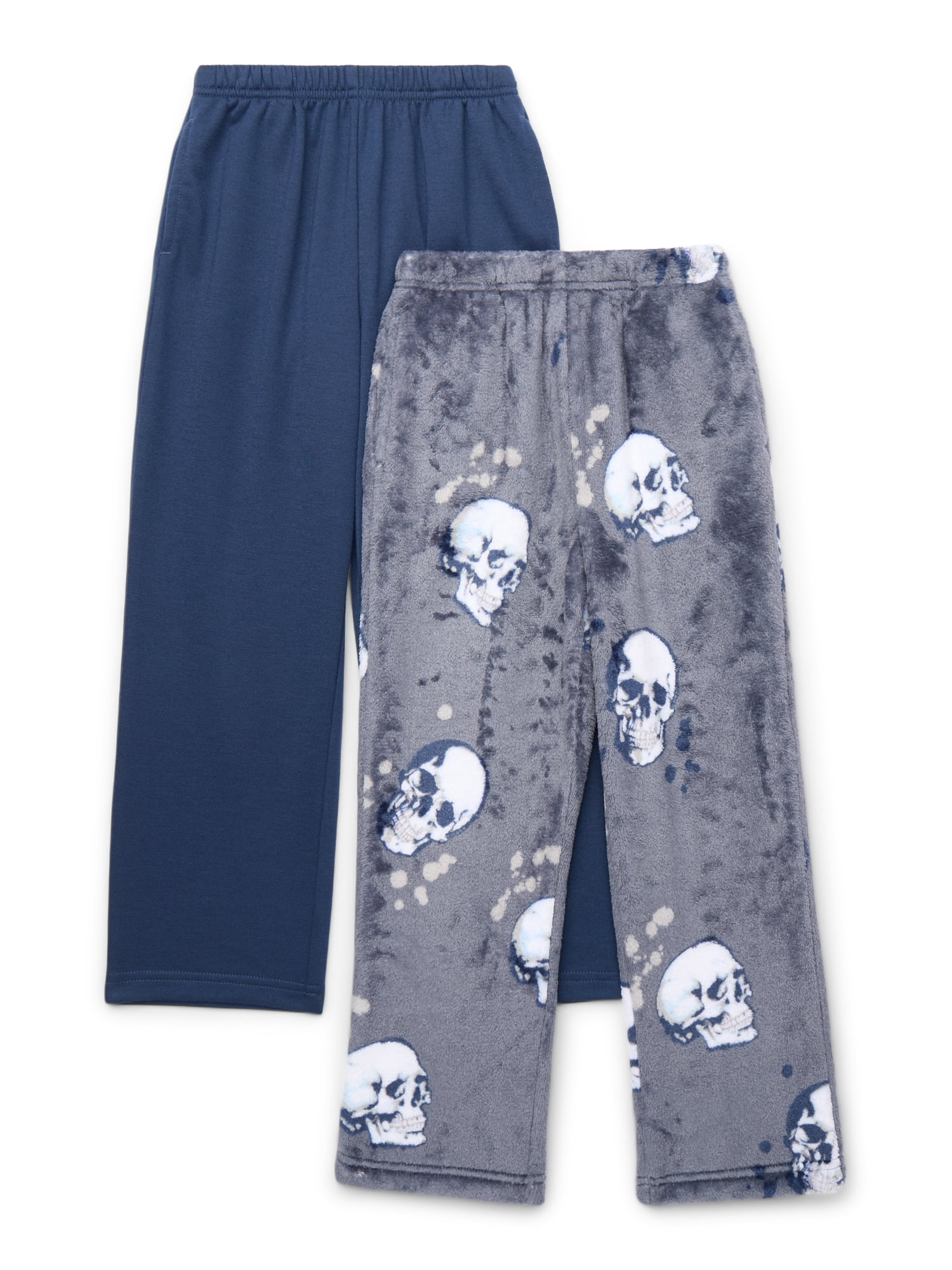 Wonder Nation Boys Lounge and Cozy Sleep Pants with Pockets, 2-Pack, Sizes 4-18 Plus Husky