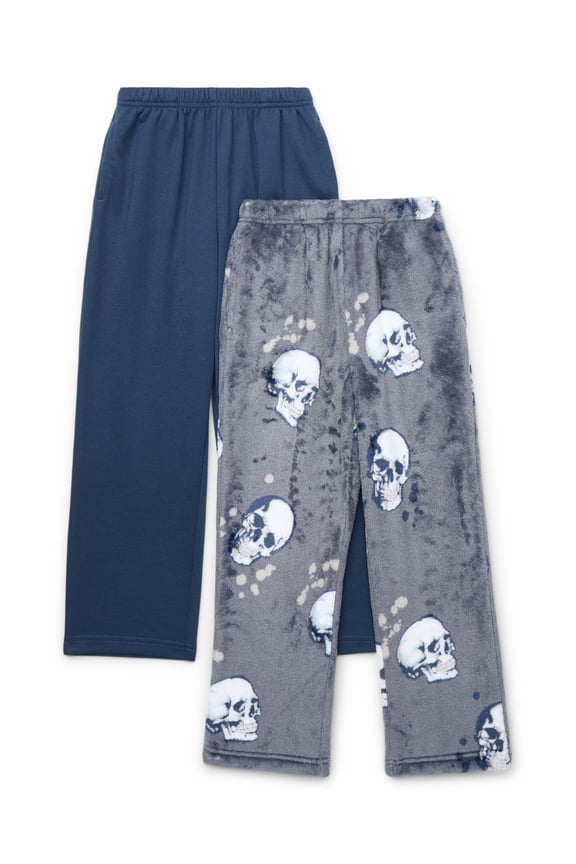 Boys Lounge and Cozy Sleep Pants with Pockets, 2-Pack, Sizes 4-18 Plus Husky