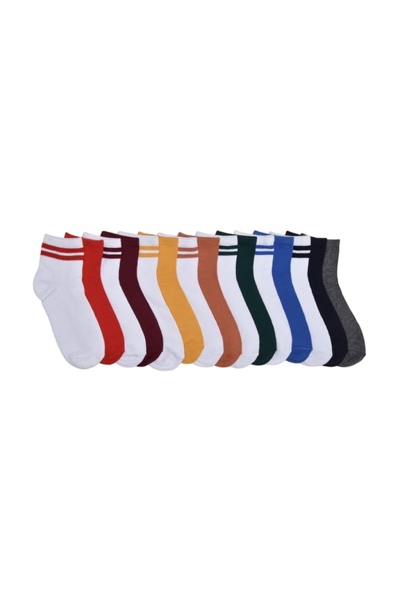 Boys Mid Crew Socks, 15-pack, Size Medium (Shoe Size 9-2.5)