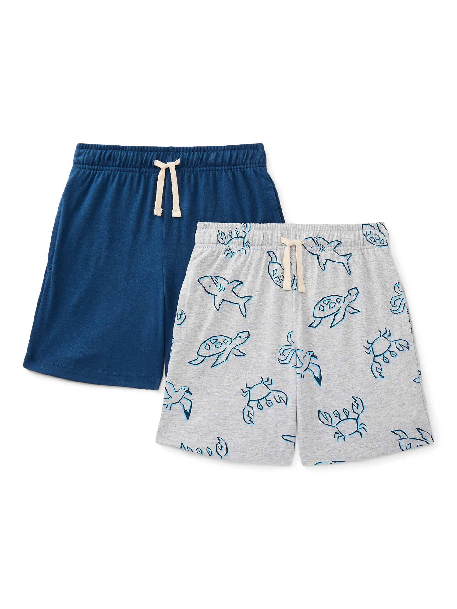 Wonder Nation Little Boys Knit Shorts, 2-Pack, Sizes 4-10