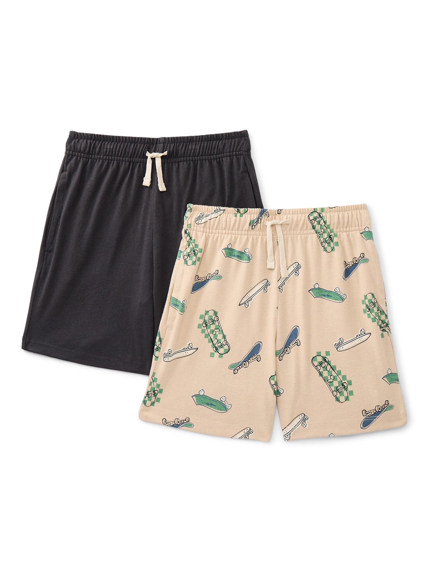 Wonder Nation Little Boys Knit Shorts, 2-Pack, Sizes 4-10