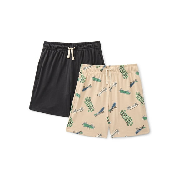 Wonder Nation Little Boys Knit Shorts, 2-Pack, Sizes 4-10