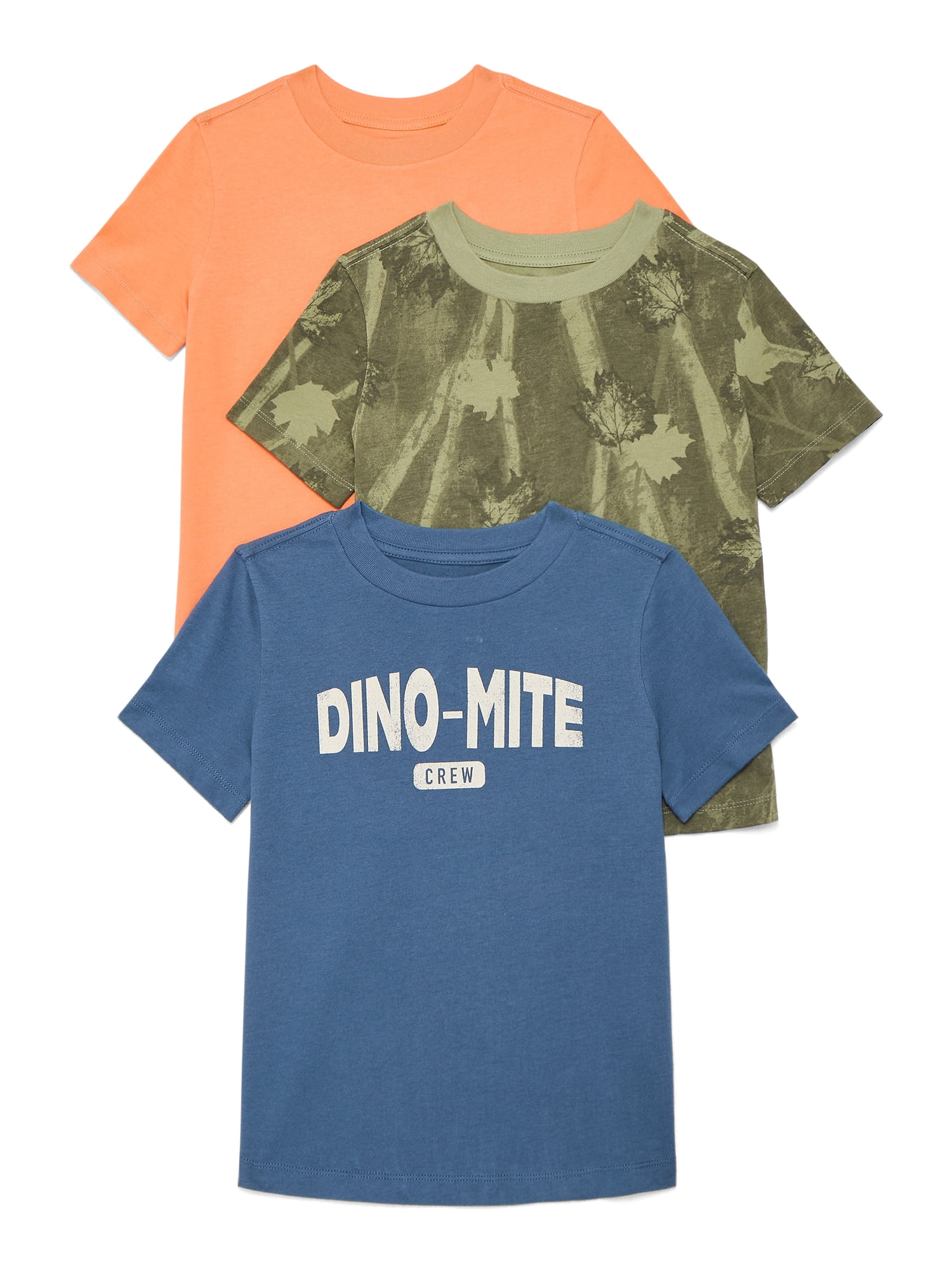 Wonder Nation Little Boys Multipack Short Sleeve Tees, 3-Pack, Sizes 4-10