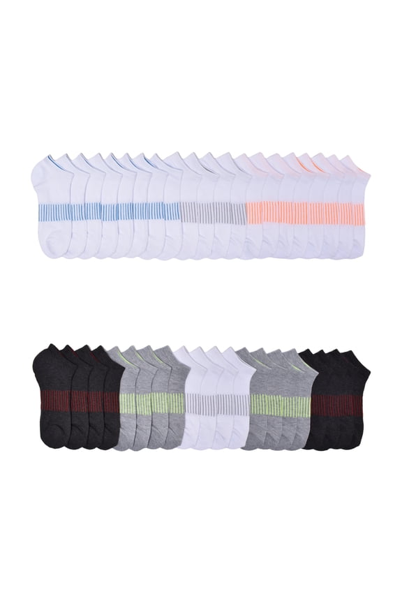 Boys No Show Socks, 20-Pack, Sizes S (6-10.5) - L (4-10)