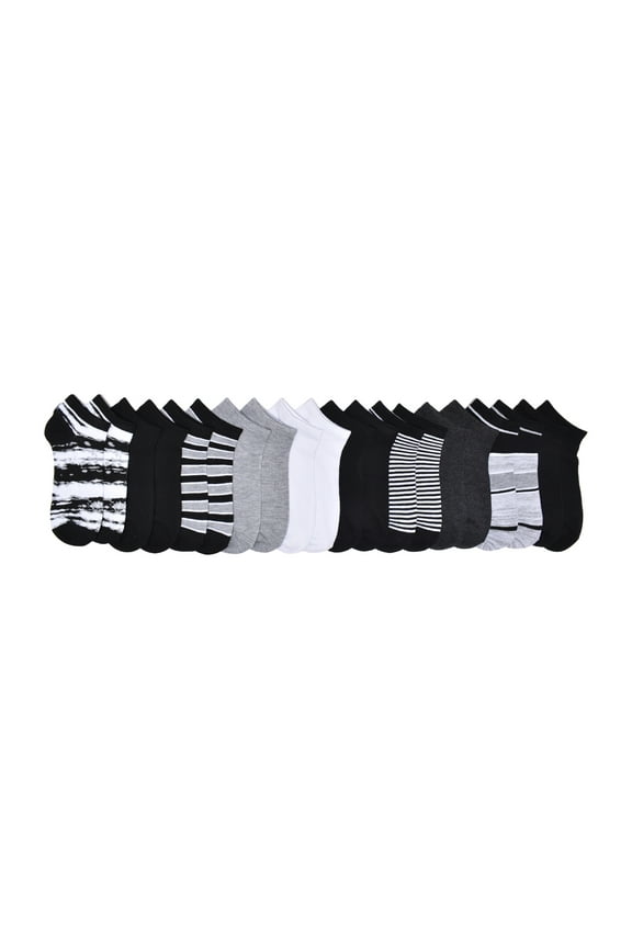 Boys No Show Socks Non-Cushion, 10 Pack, Sizes S (4-8.5) - L (3-9)