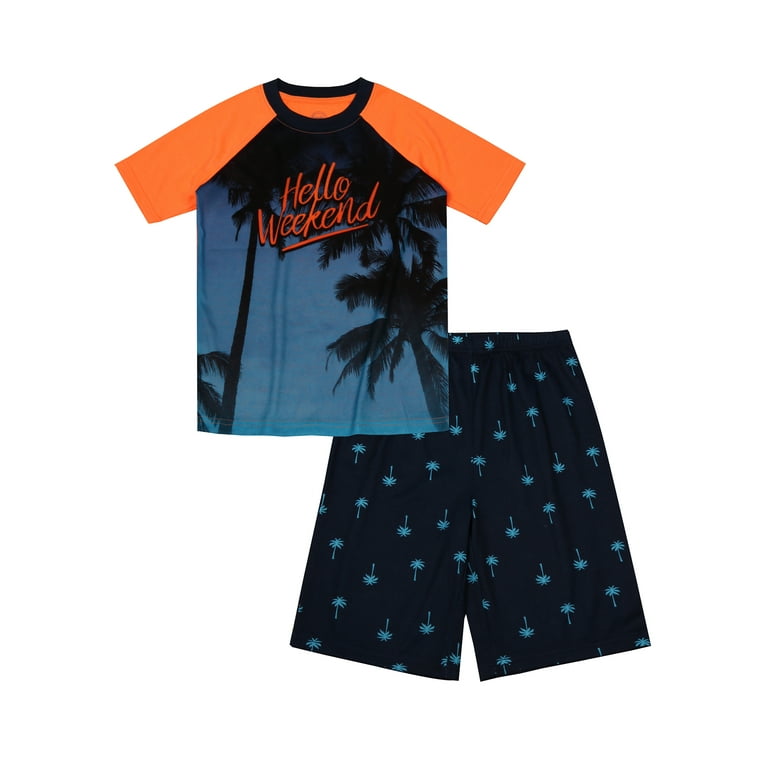 Boys pajama shorts sets hot sale