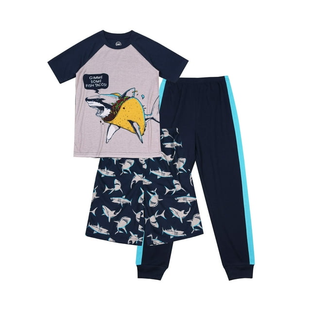 Wonder Nation Boys Pajamas, 3-Piece Set, Sizes 4-18 & Husky - Walmart.com