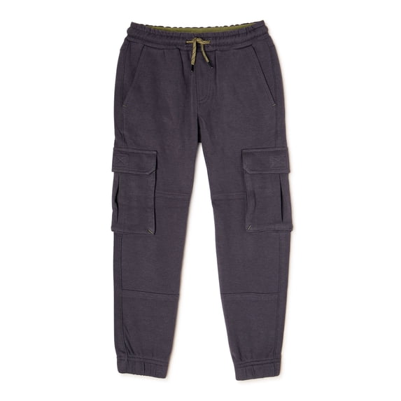 Wonder Nation Boys’ Pique Cargo Joggers, Sizes 4-18 & Husky