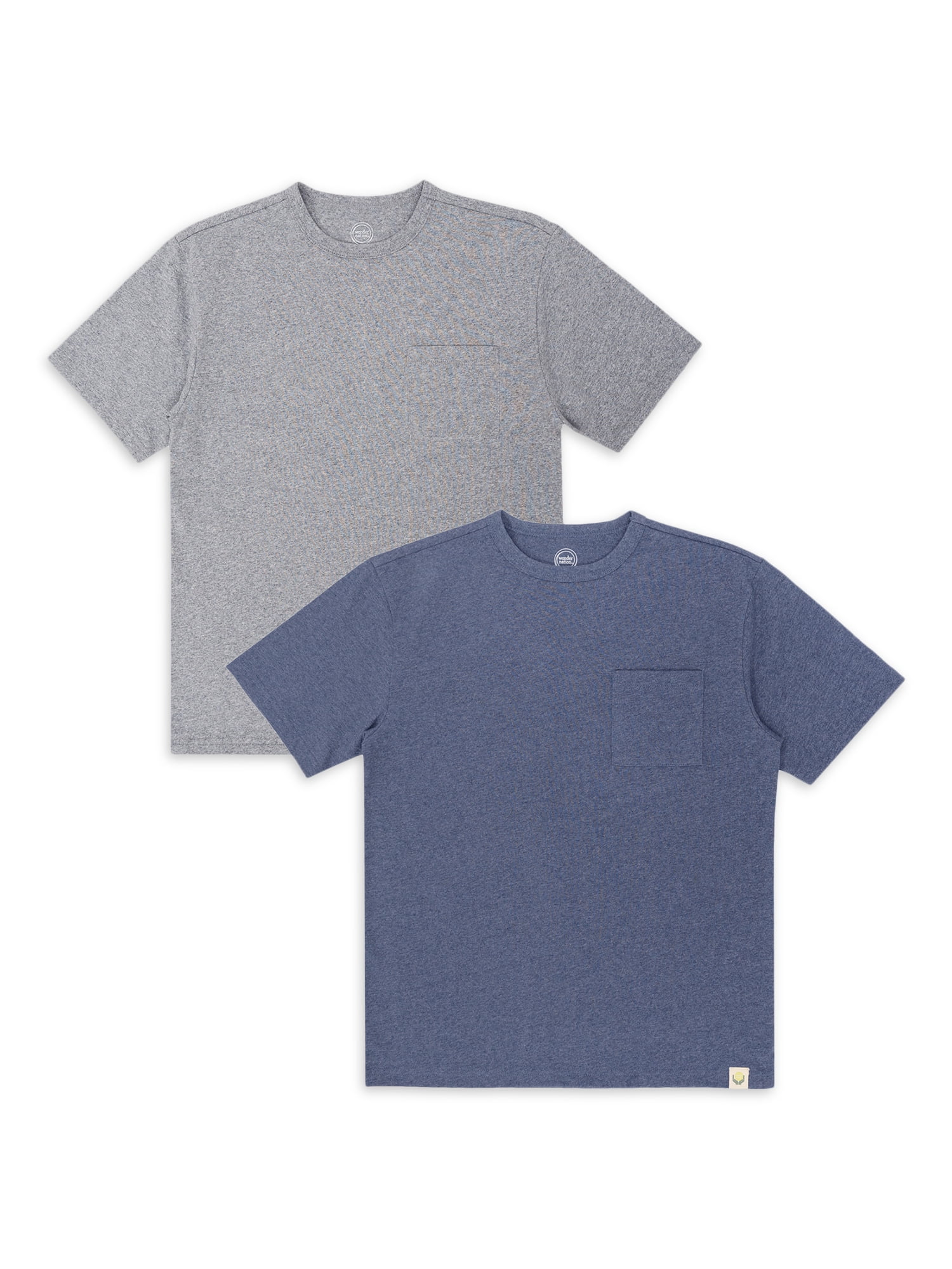Wonder Nation Boys Pocket Tee with Short Sleeves, 2-Pack, Sizes 4-18 & Husky