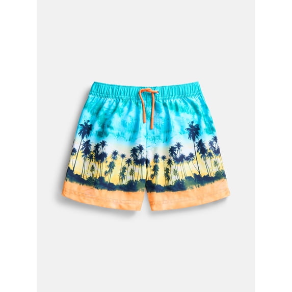 Wonder Nation Boys Printed Swim Trunks, Sizes 4/5-18 & Husky