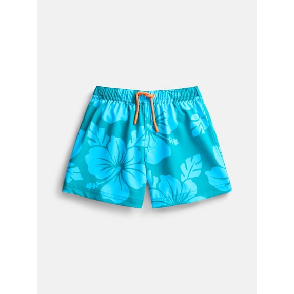 Wonder Nation Boys Printed Swim Trunks, Sizes 4/5-18 & Husky