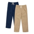 thumbnail image 1 of Wonder Nation Boys Pull On Pants, 2-Pack, Sizes 4-16 & Husky, 1 of 3