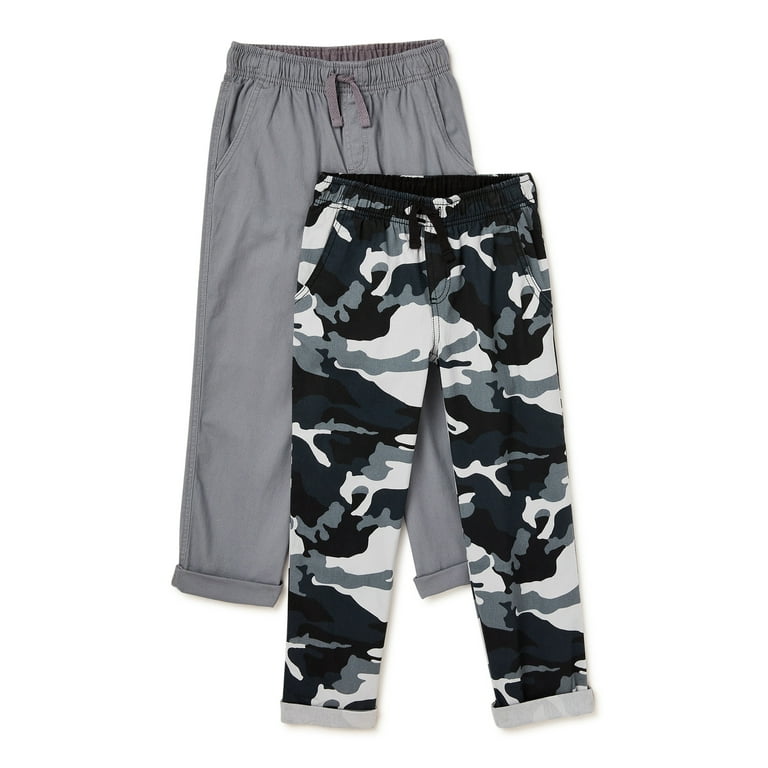 Wonder Nation Boys Pull-On Pants, 2-Pack, Sizes 4-18 Husky