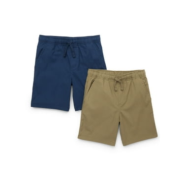 Wonder Nation Boys Pull-On Shorts, 2-Pack, Sizes 4-18 & Husky
