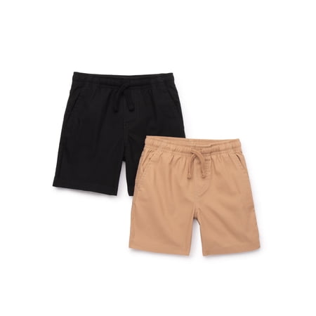 Wonder Nation Boys Pull-On Shorts, 2-Pack, Sizes 4-18 & Husky