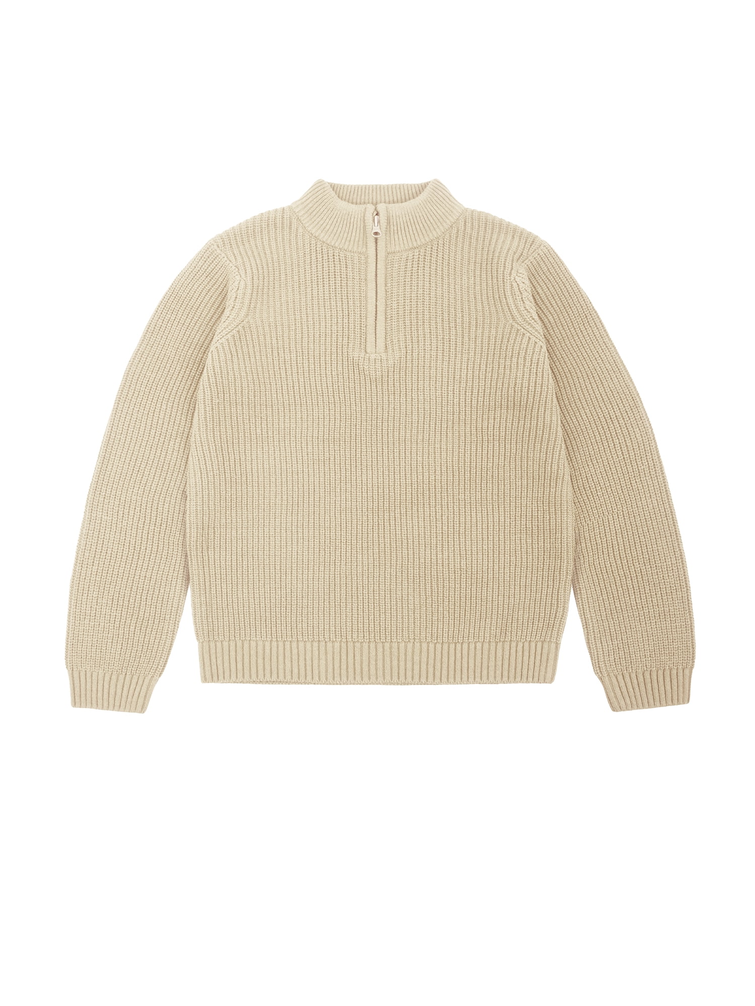 Wonder Nation Boys Quarter Zip Sweater with Long Sleeves, Sizes 4-18