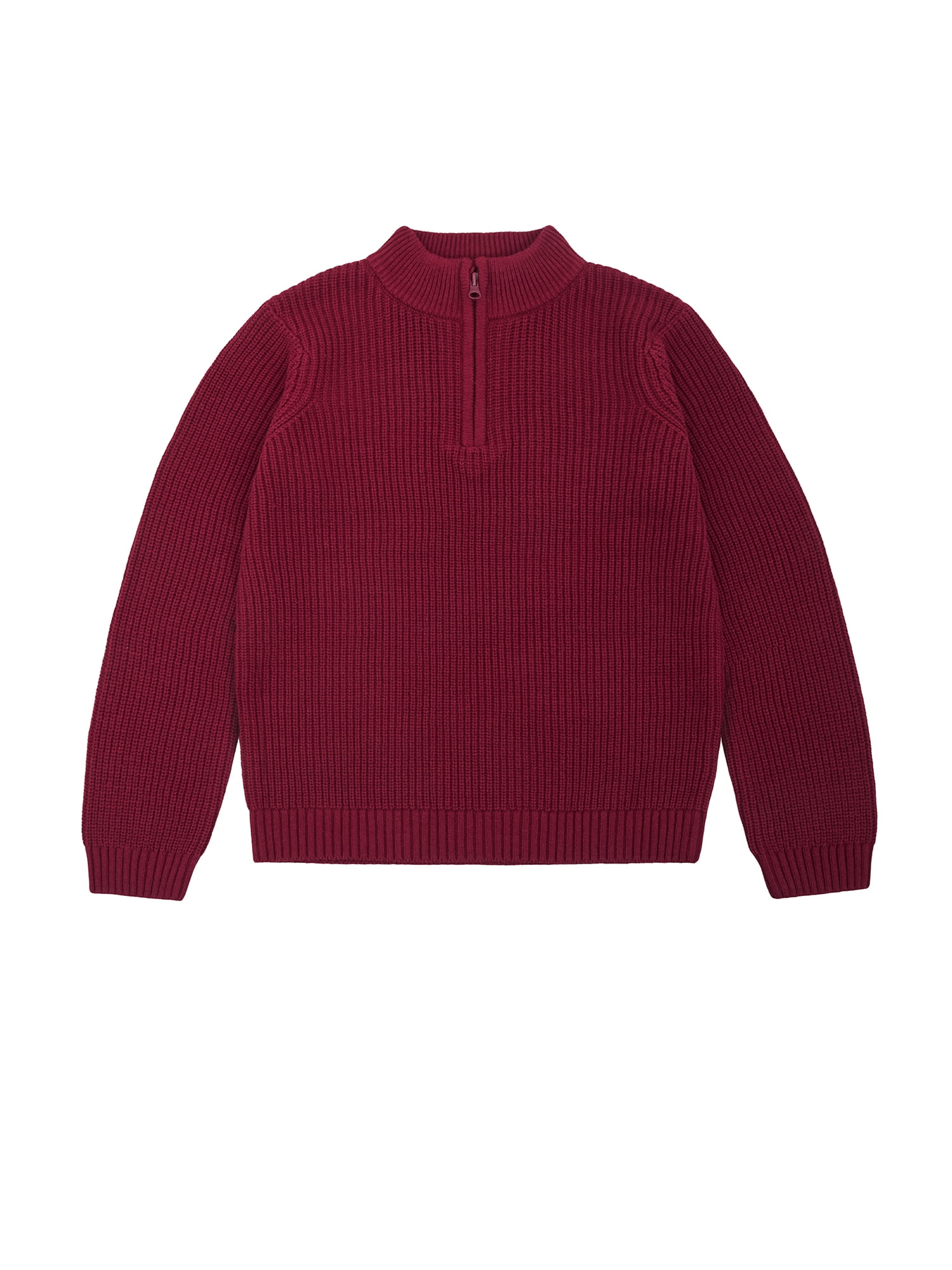 Wonder Nation Boys Quarter Zip Sweater with Long Sleeves, Sizes 4-18