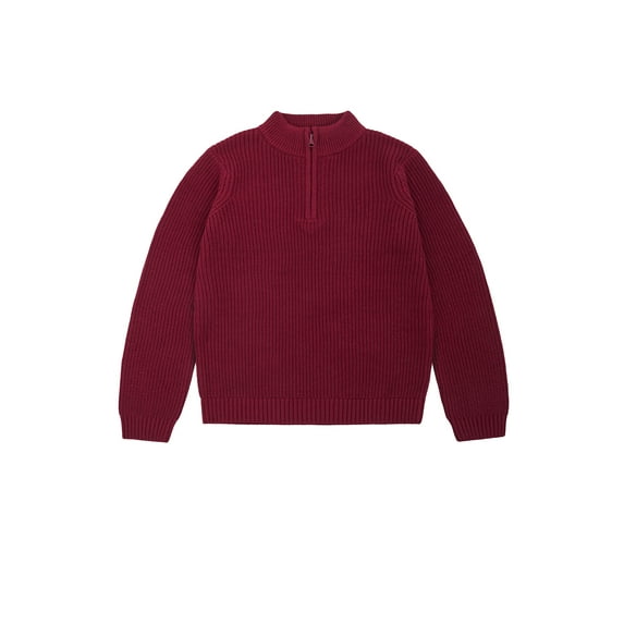 Wonder Nation Boys Quarter Zip Sweater with Long Sleeves, Sizes 4-18