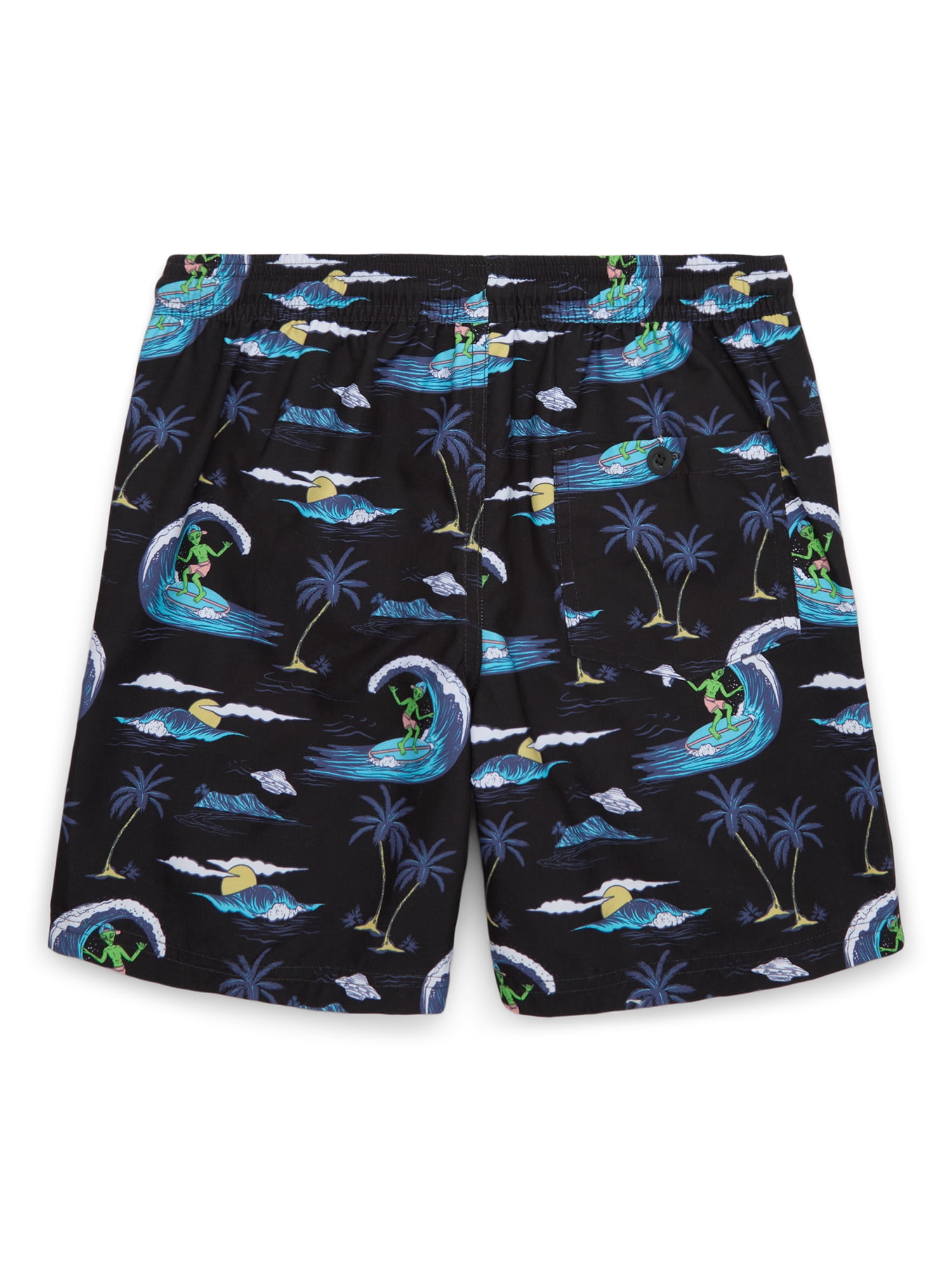 Wonder Nation Boys Quick Dry Rigid Swim Trunks with UPF 50+, Sizes 4-18 & Husky