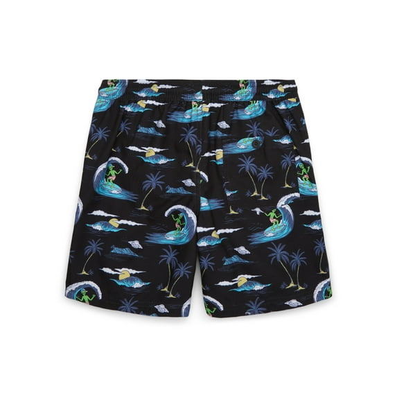 Wonder Nation Boys Quick Dry Rigid Swim Trunks with UPF 50+, Sizes 4-18 & Husky