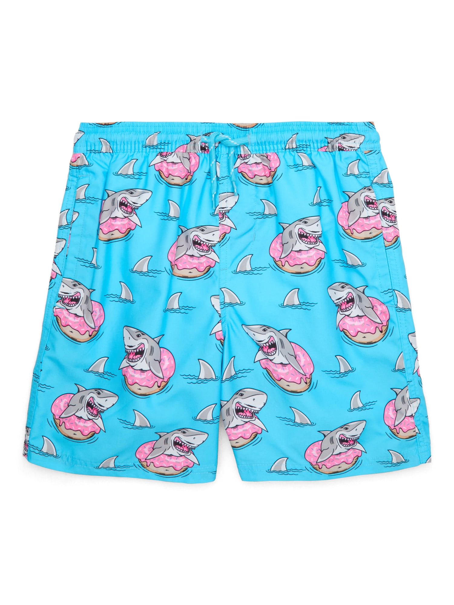 Wonder Nation Boys Quick Dry Rigid Swim Trunks with UPF 50+, Sizes 4-18 & Husky