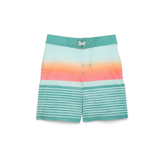 Wonder Nation Boys Quick Dry Stretch Swim Trunks with UPF 50+, Sizes 4-18 & Husky