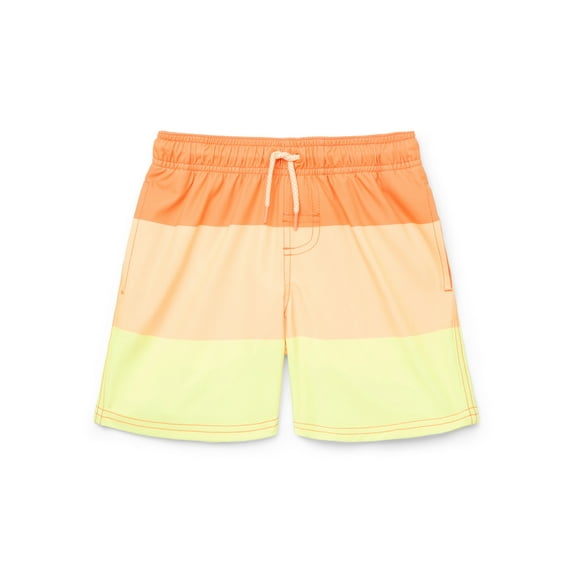 Wonder Nation Boys Quick Dry Stretch Swim Trunks with UPF 50+, Sizes 4-18 & Husky