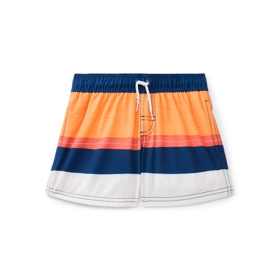 Wonder Nation Boys Quick Dry Stretch Swim Trunks with UPF50, Sizes 4-18 & Husky