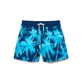thumbnail image 1 of Wonder Nation Boys Quick-Dry Stretch Swim Trunks with UPF 50+, Blue Palm Print, 1 of 3