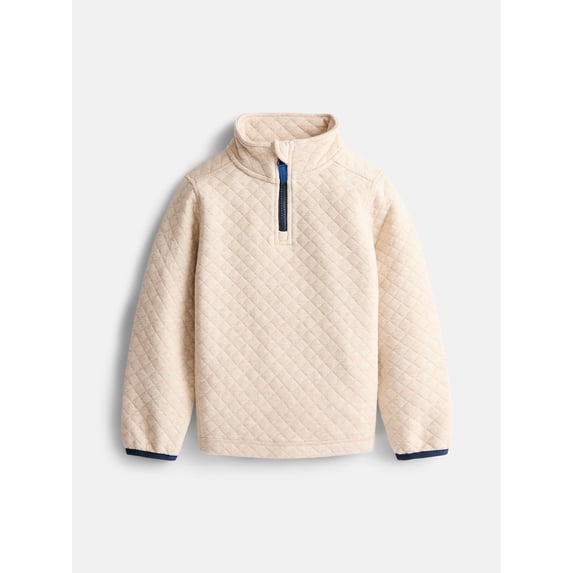 Wonder Nation Boys Quilted Quarter Zip Jacket, Sizes 4-18