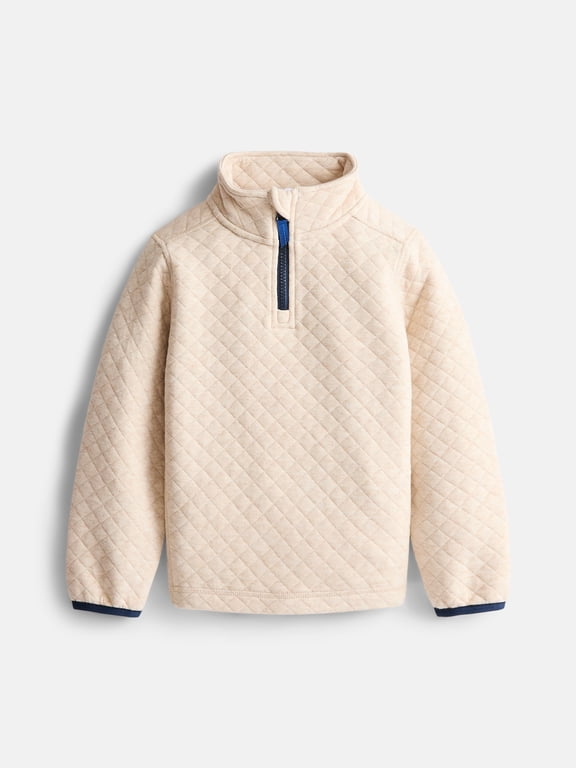 Boys Quilted Quarter Zip Jacket, Sizes 4-18