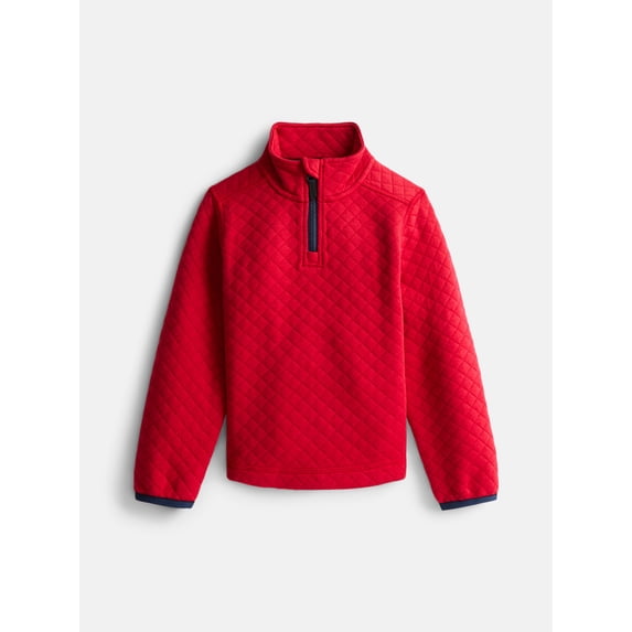 Wonder Nation Boys Quilted Quarter Zip Jacket, Sizes 4-18