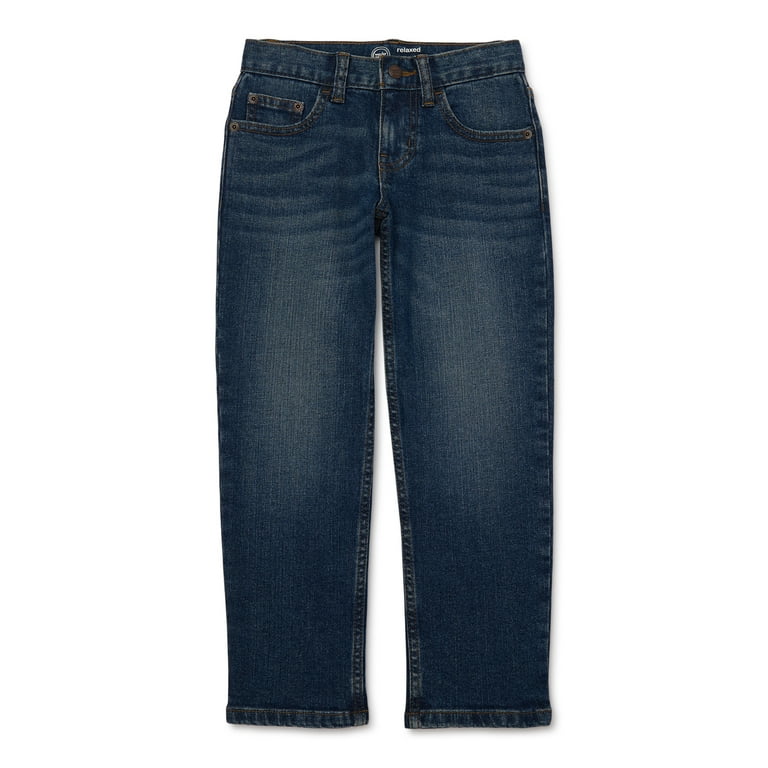 Wonder Nation Boys Relaxed Denim Jeans, Sizes 4-18, Slim