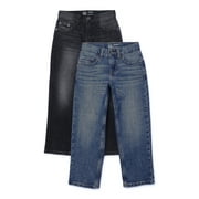 Wonder Nation Boys Relaxed Fit Denim Jeans, 2-Pack, Sizes 4-18 & Husky