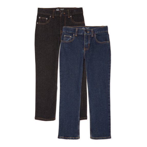 Wonder Nation Boys Relaxed Fit Jeans, 2-Pack, Sizes 4-18 & Husky