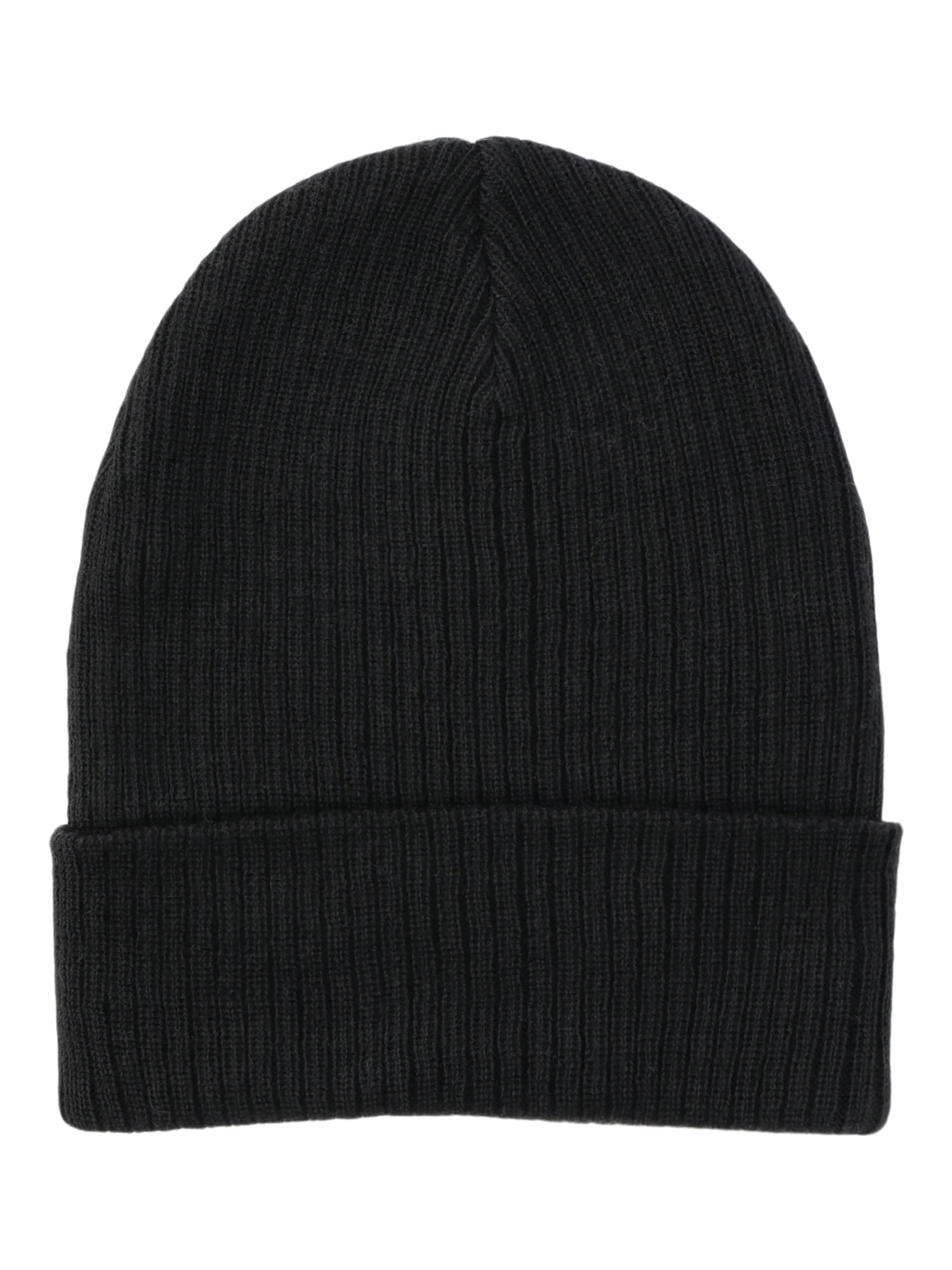 Wonder Nation Boys’ Ribbed Beanie Hat, Black Soot
