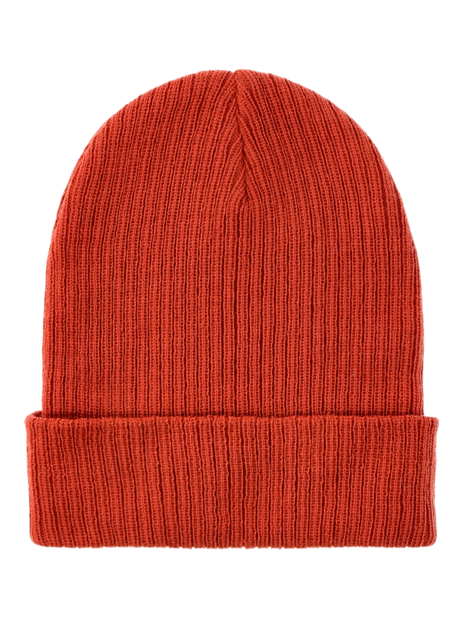 Wonder Nation Boys’ Ribbed Beanie Hat, Orange Brick