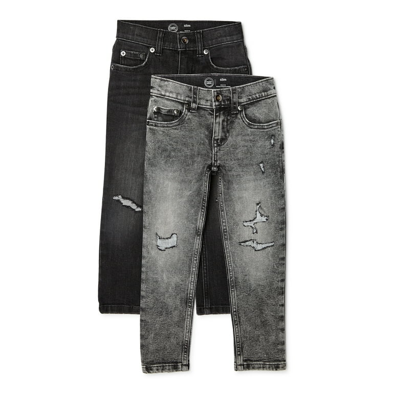 Wonder Nation Boys Rip & Repair Denim Jeans, 2 Pack, Sizes 4-18 & Husky -  Walmart.Com