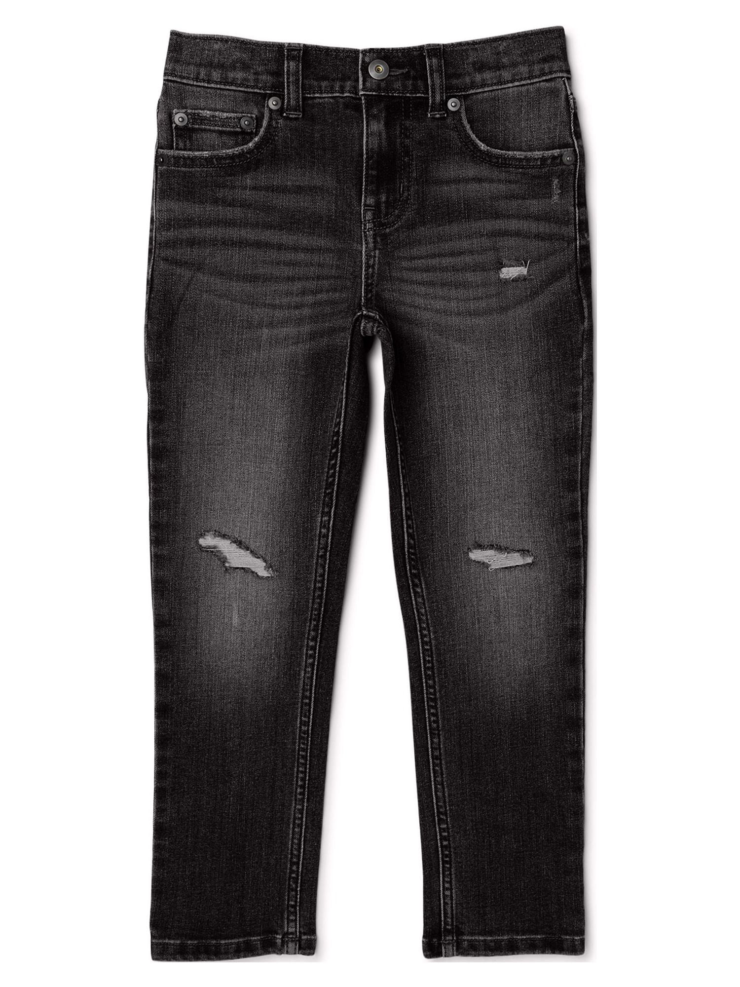 Wonder Nation Boys Rip & Repair Slim Fit Denim Jeans, Sizes 4-18 & Husky 