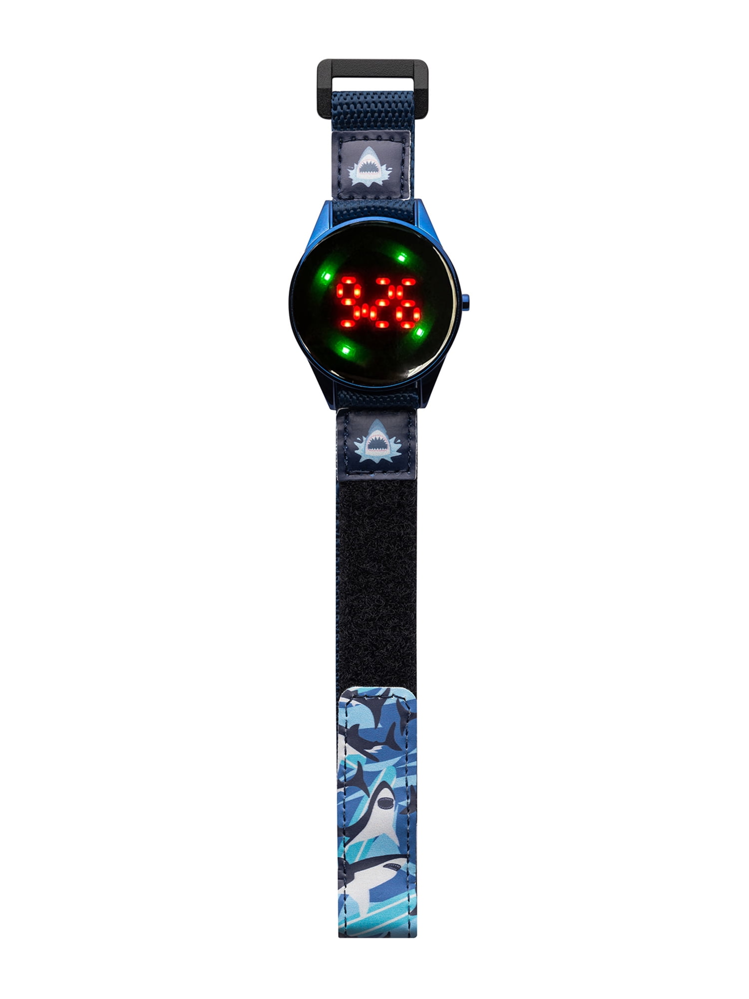 Wonder Nation Boys Round LED Dial Shark Print Velcro Kids Digital Watch Blue in Bahrain at BHD 0 Rating 5