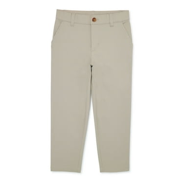Wonder Nation Boys School Uniform Flat Front Pants, Sizes 4-18, Slim & Husky