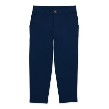 Wonder Nation Boys School Uniform Flat Front Pants, Sizes 4-18, Slim & Husky