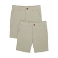 thumbnail image 1 of Wonder Nation Boys School Uniform Flat Front Shorts, 2-Pack, Sizes 4-18 & Husky, 1 of 3