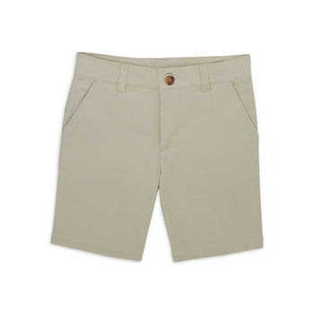 Wonder Nation Boys School Uniform Flat Front Shorts, Sizes 4-18 & Husky