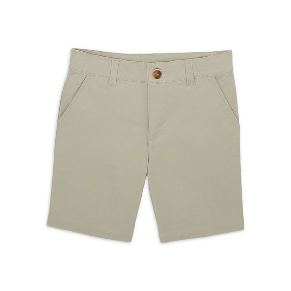 Wonder Nation Boys School Uniform Flat Front Shorts, Sizes 4-18 & Husky