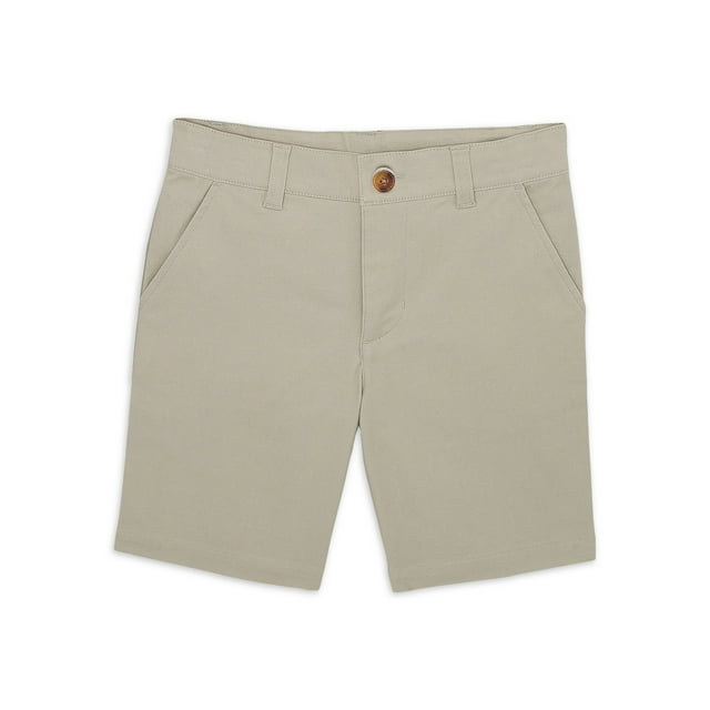 Wonder Nation Boys School Uniform Flat Front Shorts, Sizes 418 & Husky