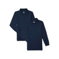 thumbnail image 1 of Wonder Nation Boys School Uniform Long Sleeve Pique Polo Shirt, 2-Pack, Sizes 4-18 & Husky, 1 of 8