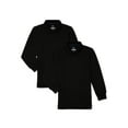 thumbnail image 1 of Wonder Nation Boys School Uniform Long Sleeve Pique Polo Shirt, 2-Pack, Sizes 4-18 & Husky, 1 of 3