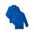 thumbnail image 1 of Wonder Nation Boys School Uniform Long Sleeve Pique Polo Shirt, 2-Pack, Sizes 4-18 & Husky, 1 of 3