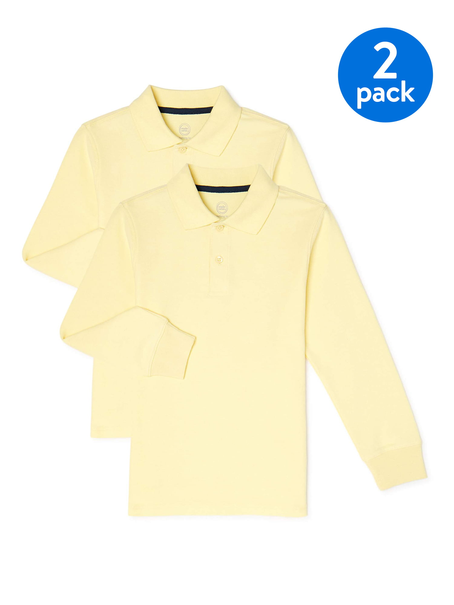 2-pack/1-pack Kid Boy/Kid Girl Long-sleeve Uniform Pique Polo Shirt